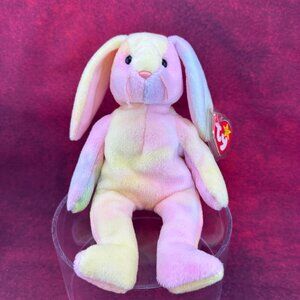 TY BEANIE BABY "HIPPIE" THE TIE-DYED BUNNY RETIRED, ERROR 1998/1999